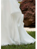 Beaded Ivory Lace Organza Pickup Wedding Dress With Detachable Sleeves